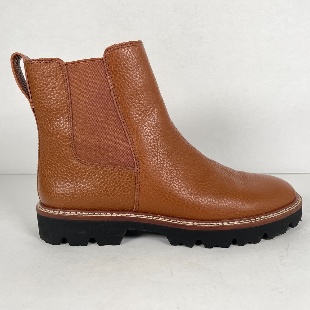 Madewell The Citywalk Chelsea Boots Womens Size 9.5 Brown Leather Lug Sole Shoes